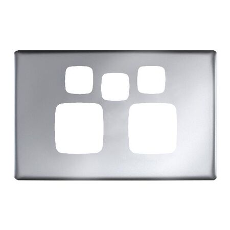 Linea - Powerpoint coverplate 2 gang with extra hole matt silver
