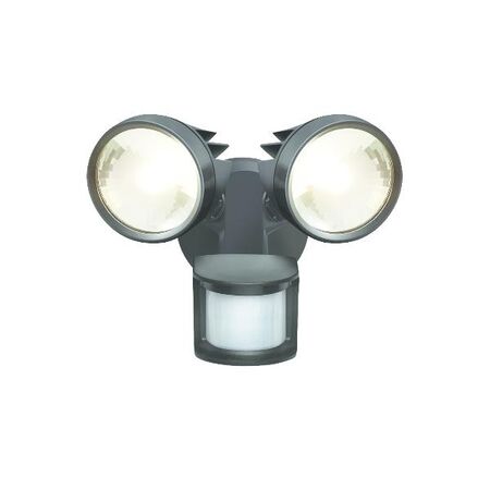 HPM SIKA 25W 2200lm LED Cool White Twin Floodlight with PIR Sensor Black