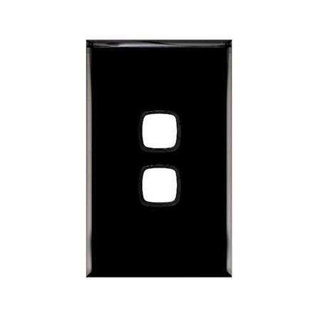 EXCEL - 2 Gang Grid & Coverplate Only - For 770 Series Mechanisms - Black
