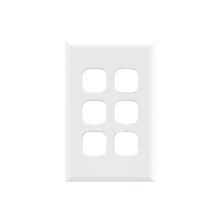 Excel - Switch coverplate 6 gang white