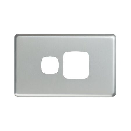 Excel - Single powerpoint coverplate 1 gang matt silver