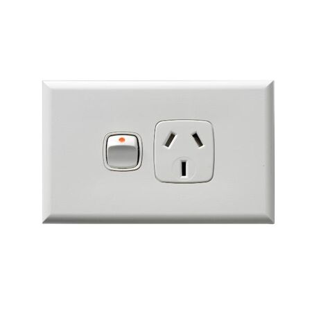 Excel - Powerpoint 1 gang 10A 240V a.c. with gloss white