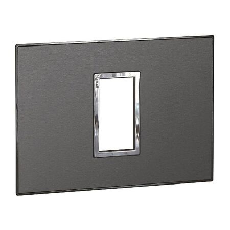 ARTEOR Square 1 Module Horizontal Coverplate Brushed Black