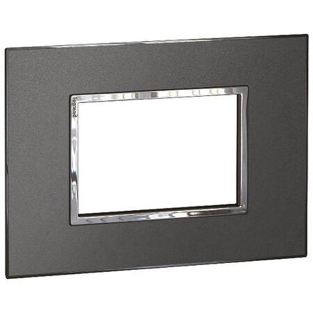 ARTEOR Square 3 Module Horizontal Coverplate Brushed Black