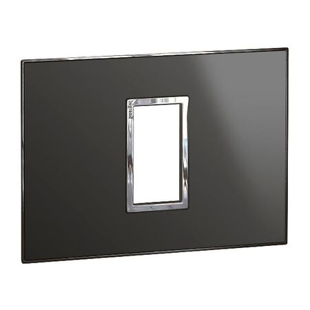 ARTEOR Square 1 Module Horizontal Coverplate Reflective Black