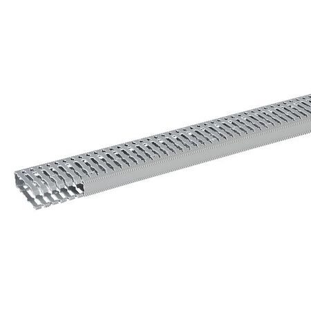 Transcab - Cable grey duct with cover - 2 metre length 25x80mm 2m 12.5mm finger DIN pitch with cover grey