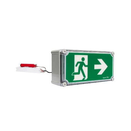 Axiom Freezer Weatherproof LED Exit Sign with Remote Gear 24m - Single Sided Running Man RIGHT
