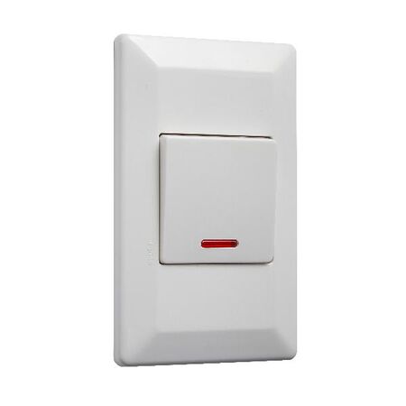 Como - Vertical switch 1 gang 15A 240V a.c. with neon white