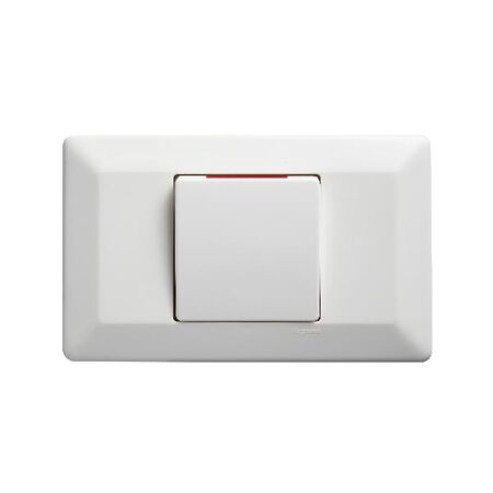 Como - Horizontal Single Pole Double Throw - rocker Intermediate switch 1 gang 10A 240V a.c. with red line white