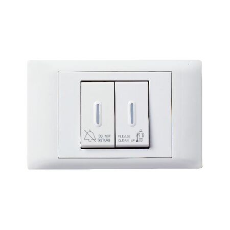 Excel Life - Common plate - Electronic device guest room call control 2 gang 6A 240V a.c. white