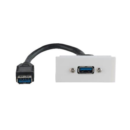 Excel Life - USB mechanism 3.0 socket for data transfer 150mm flying lead 1 module white