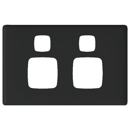 Linea - Powerpoint coverplate 2 gang black