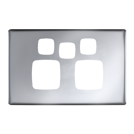 Linea - Powerpoint coverplate 2 gang with extra hole matt silver
