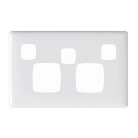 Linea - Powerpoint coverplate 2 gang with extra hole white