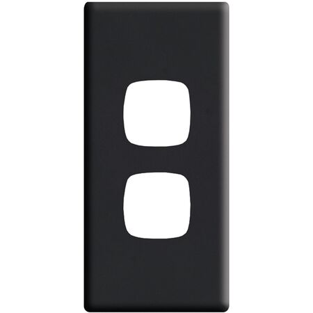Linea - Architrave coverplate 2 gang midnight dash