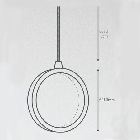 HPM Cersi 7W LED Warm White Circular Pendant Light White Finish