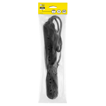 HPM Standard 6 Outlet Powerboard Black