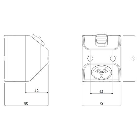 AQUA Life 10A IP53 Weatherproof Compact Surface Mount Single Powerpoint Limestone Grey