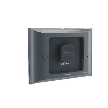 AQUA Life 16A IP66 Weatherproof Shallow Mount 1 Gang Switch Cement Grey