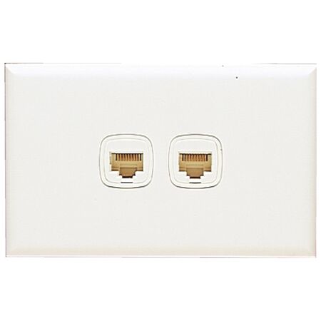 Excel - Phone outlet RJ12 2 gang Cat3 white