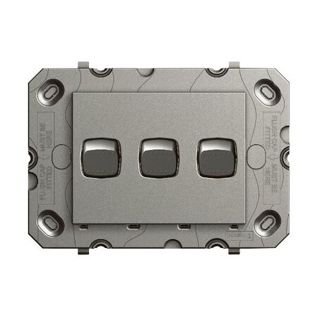 Arteor 770 series - Horizontal rocker switch - Single Pole Double Throw 3 gang 2 way 16A 240V a.c. magnesium
