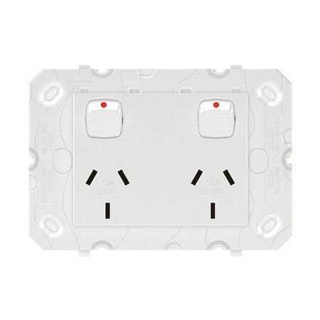 Arteor 770 series - Horizontal double powerpoint 2 gang 10A 240V a.c. white
