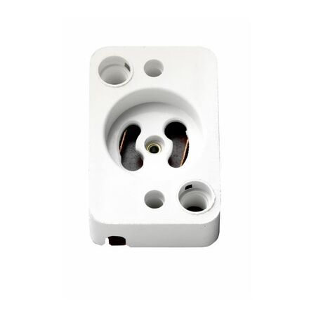 Fluorescent accessory lamp holder - Starter socket - White fluorescent 7/32 diagonal holes screwed terminal