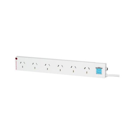 HPM General Purpose 6 Outlet 175J Surge Protected Powerboard White