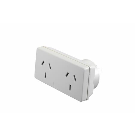 HPM 10A Left Hand Slimline Double Adaptor White