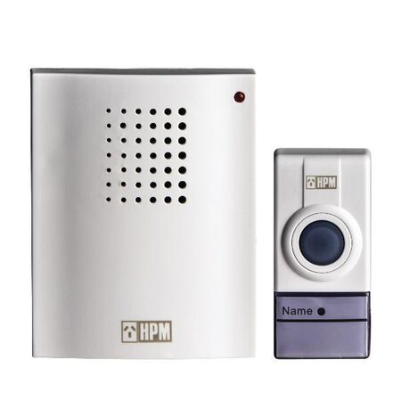 HPM Battery Operated Wireless Door Chime 50m Range White