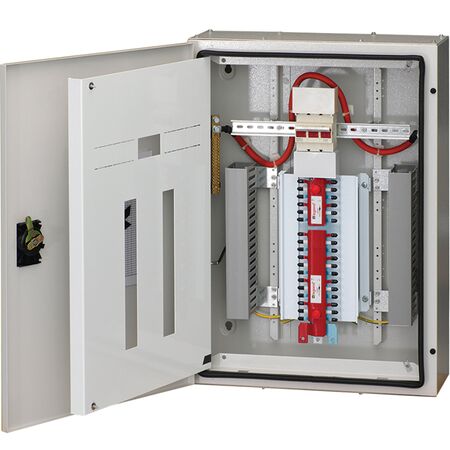 DBX³ - Distribution board IP42 2 DIN split chassis with main switch grey 12P+72P 250A 1400Hx590Wx225Dmm