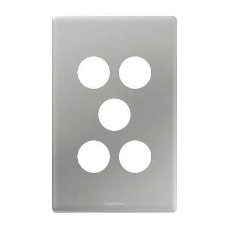 Excel Life Switch Coverplate 5 Gang Matt Silver