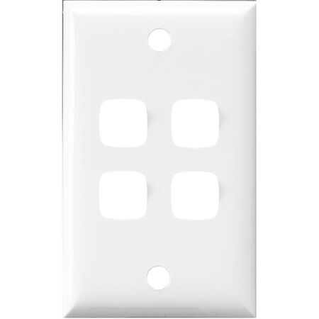 HPM Standard 4 Gang Rectangle Switch Cover Plate White
