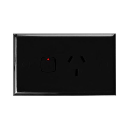 HPM Standard 10A Single Power Point Black