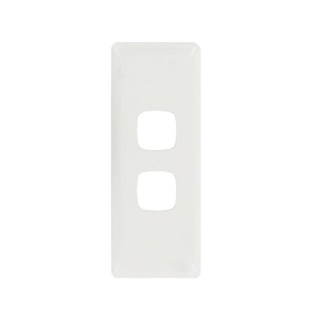 HPM Standard 2 Gang Architrave Cover Plate White