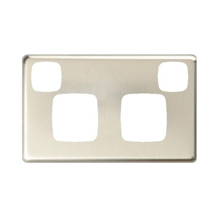 Excel - Double powerpoint coverplate 2 gang stainless steel