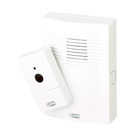 HPM Battery Operated Wireless Door Chime 30m Range White