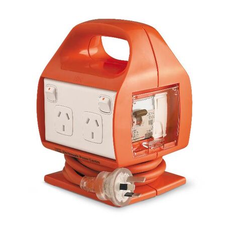 HPM Electrosafe 4 Outlet 10A Portable Powercentre with RCBO Protection Orange