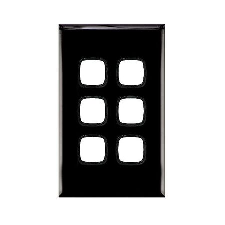Excel - Grid & plate For 770 series mechanisms - 6 gang black