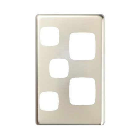 EXCEL - Double vertical powerpoint with extra funtion hole coverplate only - Stainless Steel