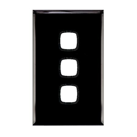 EXCEL - 3 Gang Grid & Coverplate Only - For 770 Series Mechanisms - Black