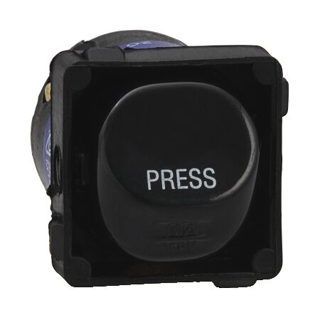 Clipsal - Mechanisms, Bell Rocker, Marked "PRESS", 250V, 10A - Black Clipsal - Mechanisms, Bell Rocker, Marked "PRESS", 250V, 10A - Black