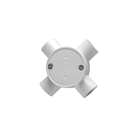 Clipsal - Cable Management, Round Junction Box, PVC, 20mm Entries, 4 Way - Grey