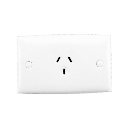 Standard Series, Automatic Single Socket Outlet, 250VAC, 10A, 1 Pole - White Electric