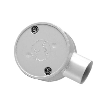 Clipsal - Cable Management, Round Junction Box, PVC, 25mm Entries, 1 Way - Grey
