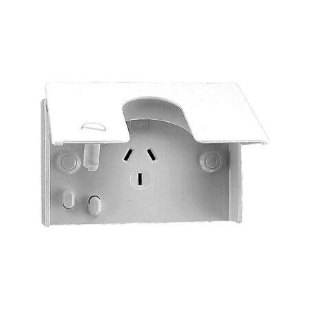 Standard Series, Automatic Single Socket Outlet, 250VAC, 10A, Panel Mount, Security Flap - White Electric