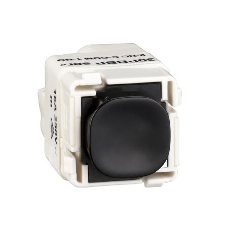 Impress Series, push-button Mechanism, Momentary, 230/240V, 16A - Black