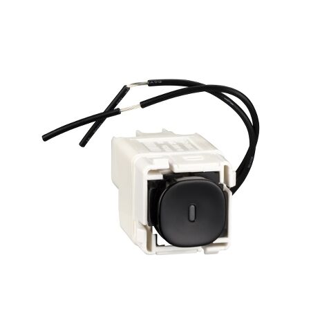 Impress Series, push-button Switch, Blue LED, 30 Series - Black