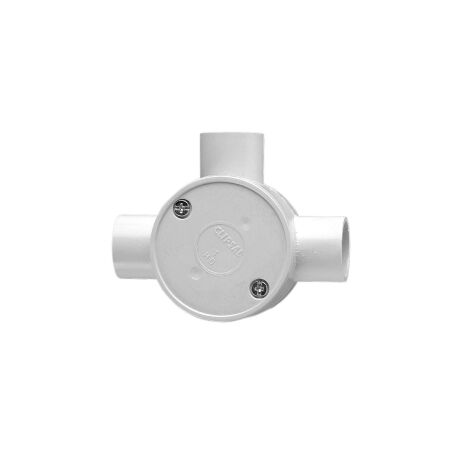 Clipsal - Cable Management, Round Junction Box, PVC, 25mm Entries, 3 Way - Grey