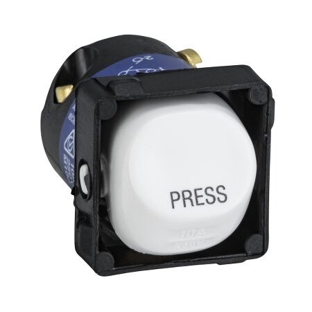 Clipsal - Mechanisms, Bell Rocker, Marked "PRESS", 250V, 10A - White Electric